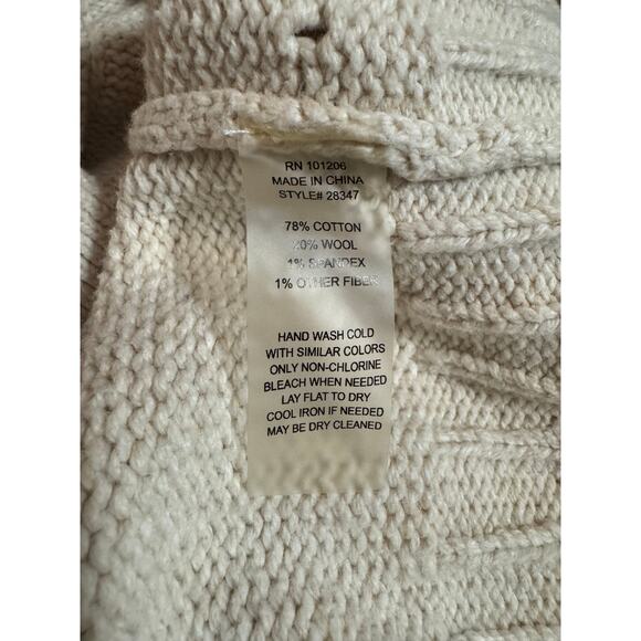 Soft Surroundings Oversized Zip-Front Tunic Cardigan Sweater Cotton Wool (S/M) - Picture 6 of 7